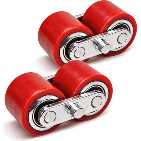 4 Roues de Transpalette en Polyuréthane 80 x 70 mm, Axe de 2 mm Roulements à Billes avec Platine de Fixation Métallique Capacité de Charge de 750 kg Roues de Rechange pour Transpalettes (1/5)