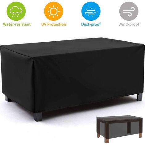 Housse Salon de Jardin, Couverture de Protection Meubles Bâche Salon de Jardin Imperméable Anti-UV, Housse Table de Jardin Rectangulaire (213 x 132 x 74cm) (1/5)