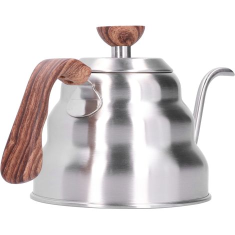 Edelstahl-Kaffeekessel mit Schwanenhalsausguss, 1 Liter, zum Aufbrühen von Kaffee und Tee (1/5)