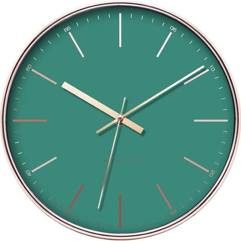 Horloge murale de luxe LW Collection, 30 cm, couleur or rose et vert - horloge murale - horloge de cuisine - petite horloge (1/3)