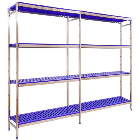 Simonrack Metallregal Edelstahl Blau 4 Regale