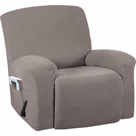 Housse De Fauteuil Recliner - Extensible Haute Élasticité - Adaptée Fauteuils Manuels Et Électriques - Anti-dérapante Avec Lanières Élastiques - 1 Pièce (1/5)