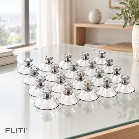 Lot de 20 Ventouses M5 Transparentes Ø40mm avec Écrous Moletés, Fixation Vitre Sans Percer pour Voiture et Décoration Murale (1/5)