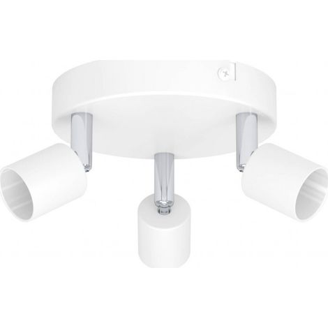PLAFONNIER 3 LUMIERES BLANC GU10 MAX 5W LIVRE SANS AMPOULE