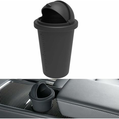 Voiture poubelle de voiture en silicone avec couvercle pour porte de voiture portable convient pour console porte gobelet Maison ou bureau (1/5)