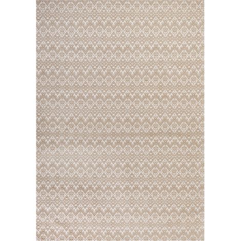 Tappeto a trama piatta in iuta 160 x 230 cm Beige con motivo geometrico Atima (1/5)
