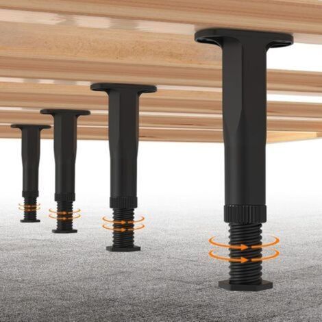 Lot de 4 pieds de support réglables et robustes pour cadre de lit/canapé/commode/table, pièces de rechange pour meubles (5,1 à 8,3 pouces) (1/5)