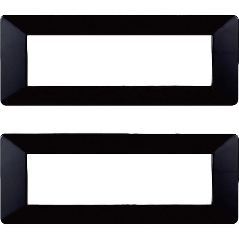 gloca Placche Plastica Compatibili Plana (2 Pezzi Nero, 7 Posti) (1/4)
