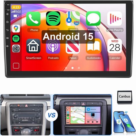 Pour Audi A4 8E 8H B6 B7 2000-2009 Android 15 Autoradio Carplay GPS RDS WIFI 1+32G (1/5)