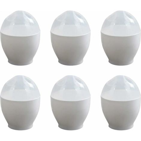 Micro-Ondes Cuiseur à Oeuf Pocheuse à oeufs Micro-Ondes Cuit-ouf Chaudière Oeuf Braconnier Ustensiles de Cuisine Conteneurs pour Oeuf 6 Pièces (Blanc) (1/5)