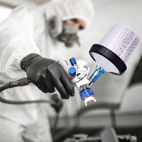 Pulvérisateur de peinture sans fil universel avec buse de 1,4 mm/1,7 mm/2,0 mm pour la maison, l'intérieur de la maison, la peinture de voiture, pistolet en alliage d'aluminium avec tasse de 600 ml, v (1/5)