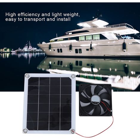 Ventilateur d'extraction solaire portable 10 W pour l'extérieur, idéal pour les chambres d'animaux, la recharge en voiture et l'utilisation sur une alimentation CC 5 V. (1/5)