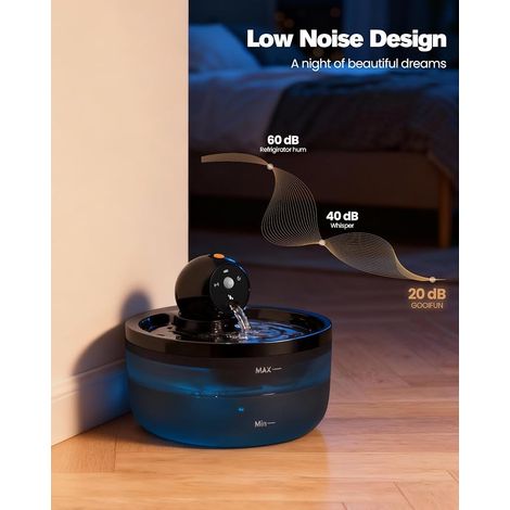 Fontaine a Eau Chat sans Fil: Fontaine à Eau pour Chat à Pile - 2,6L Fontaine Eaus Chats Detecteur de Mouvement - Distributeur Eaus Chats Rechargeable avec Batterie - Silencieux Distributeur Chien (1/4)