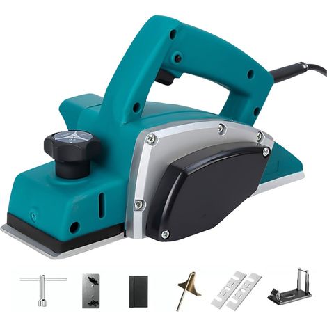 Electric Planer, 1200 W, Planer Width 82 mm, Cutting Depth 2 mm, Complete Set of Planing Tools, with Blunt Knife Holder, Planer Bar Holder, Ruler (1/5)