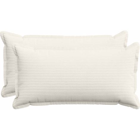 Housse de coussin 2 pc HOUTEN Crème 40 x 70 cm velours côtelé vidaXL (1/5)