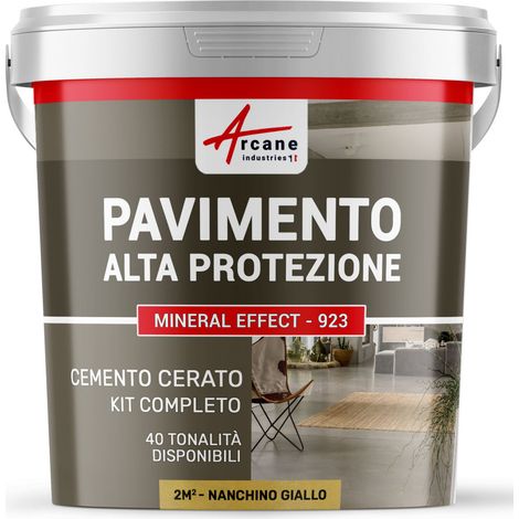 Microcemento per pavimenti interni: alta protezione - 2 m² (in 2 strati) Nankin Giallo - ARCANE INDUSTRIES