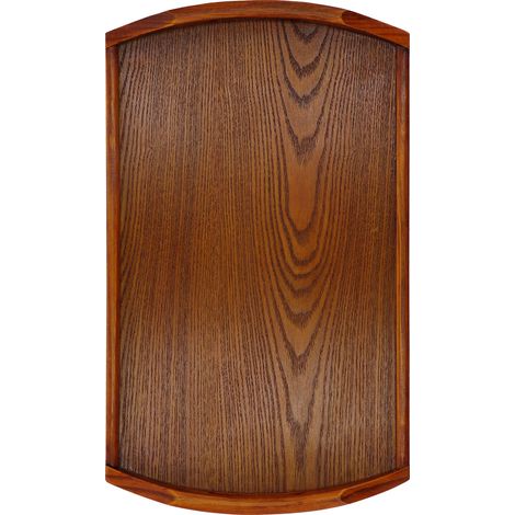 Plateau rectangulaire en bois de 45 x 27 x 4,5 cm, portable, avec poignée, idéal pour le thé, les desserts et les fruits, à la maison ou à l'hôtel.