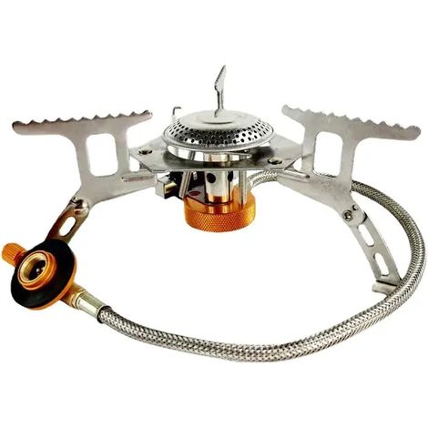 Réchaud de camping portable d'extérieur, fournaise à gaz à réservoir plat pliable avec allumage électronique, réchauds de cuisine portables (1/4)