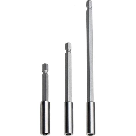 Lot de 3 extensions de tournevis pour perceuse électrique, support magnétique à dégagement rapide avec tige hexagonale de 6,35 mm pour perceuse et tournevis portatif (75/100/150 mm) (1/5)