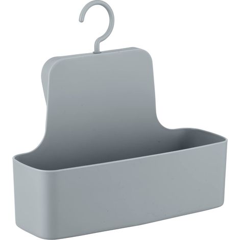 Serviteur de Douche Gris - Tablette de Rangement de Douche, Panier Mural, incassable, Plastique (TPE), 26 x 24 x 9 cm, Gris (1/5)