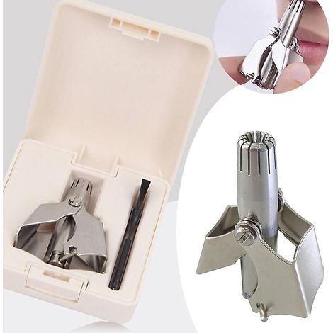 Ciseaux de coupe-poils de nez manuels en acier inoxydable, tondeuse professionnelle pour poils de nez (1/4)