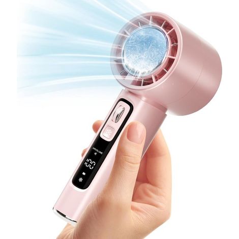 LISM Ventilatore portatile, dotato di batteria ricaricabile da 4000 mAh, velocità del vento regolabile da 0 a 100, display LCD intelligente, compatto e potente (kaki) (1/5)