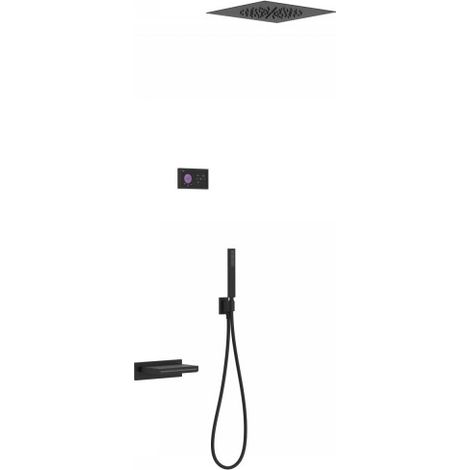 Kit de baignoire thermostatique électronique et encastré SHOWER TECHNOLOGY Noir Mat - TRES 09288315NM (1/2)