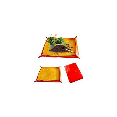 Tapis de Rempotage, 2 Pièces Tapis de Jardinage, Orange Imperméable Tapis de Plante, 2 Tailles, Tapis de Plantation de Jardinage Pliable Convient pour Travaux de Jardinage