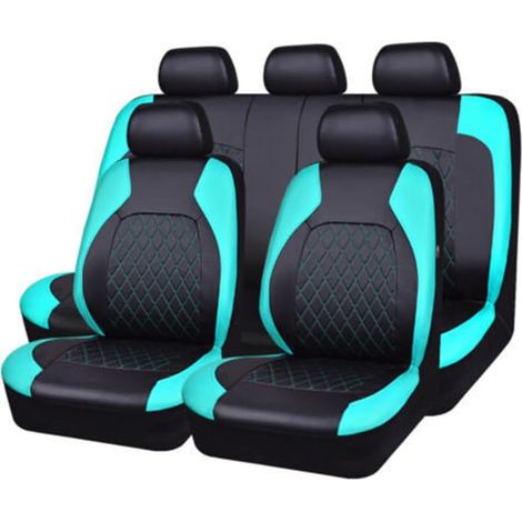 Housse de Siège Auto - 9 Pièces - Cuir PU - Protection Intégrale - Ford Fiesta 2008-2017 - Noir