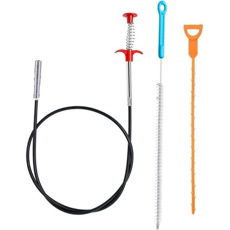 Lot de 3 Furet Deboucheur Canalisation 160 cm Furet Deboucheur wc Professionnel Furet Plomberie Deboucheur Douche Sonde de debouchage Brosse de Nettoyage Réutilisable pour le Nettoyage des Tuyaux (1/5)