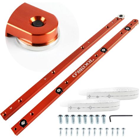 Lot de 2 barres coulissantes pour scie de table, barre à onglet, traîneau transversal, 430 mm (1/5)