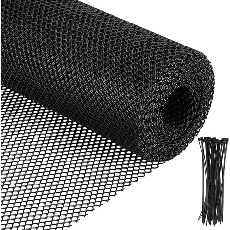 8m x 30cm Black Plastic Wire Mesh Fence Garden Fence with Twisted Ties for Poultry Fence for Animals Flowers Gardening 1.7mm Thickness (1/5)