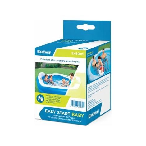 TRATTAMENTO ACQUA PISCINA BUSTINE MONODOSE BABY PISCINE SENZA FILTRAZIONE1200L