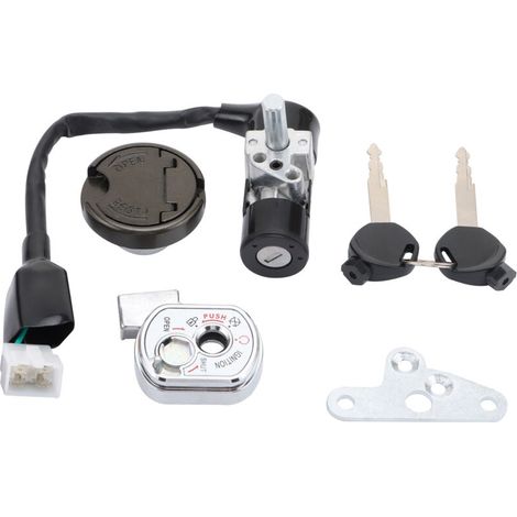 Komplettes Schlüsselset für GY6 Zuma Roller/Elektroroller: Schloss, Zündschalter und Schlüsselring. Kompatibel mit 50-ccm-, 125-ccm- und 150-ccm-Rollern. (1/4)