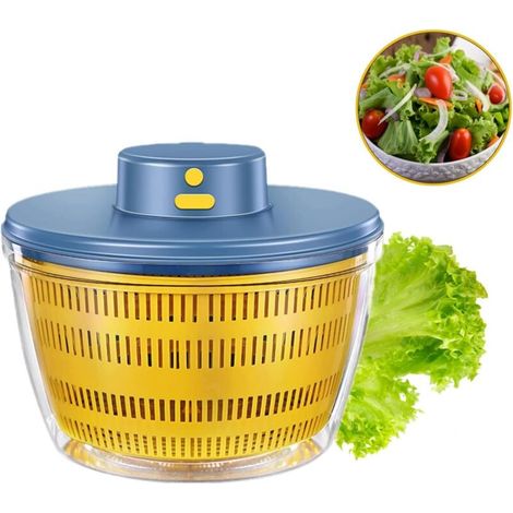 Centrifuga per insalata automatica senza fili USB da 4000 ml, essiccatore automatico per frutta e verdura, ciotola da portata, asciugatura rapida, utensile da cucina in un colore di tendenza