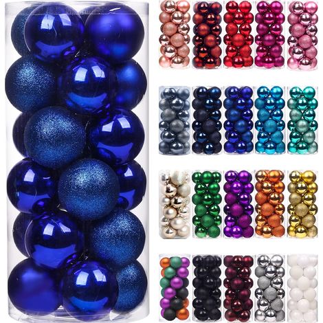 Boules de Noël 24 pièces pour sapin, décorations suspendues en plastique, ornements festifs pour maison, fête, mariage et Nouvel An 2026 (1/5)