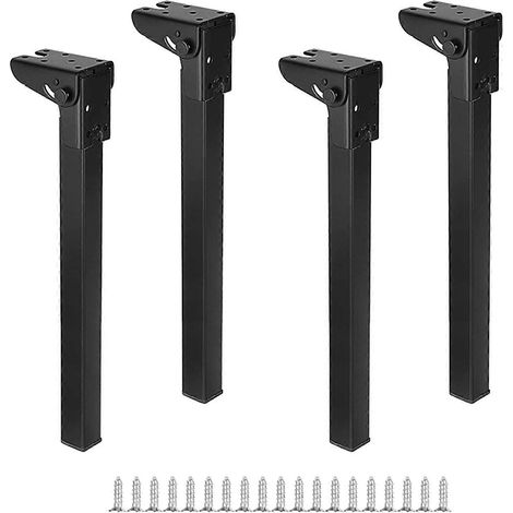 Pieds de rechange pour meubles (20 cm/25 cm/30 cm/35 cm) - Pieds en métal adaptés aux bureaux, tables basses, supports pour ordinateur portable, pieds de tables pliantes (lot de 4, 200 mm) (1/5)