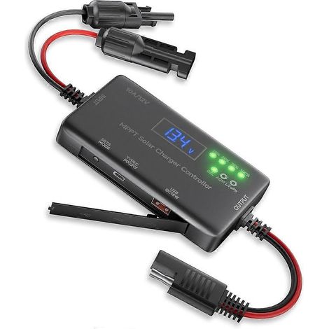 12V 10A MPPT-Solarladeregler mit USB- und Typ-C-Ausgängen für AGM- und LiFePO4-Batterien (1/5)