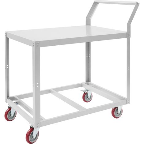 Plan de travail en acier avec roulettes, 90 x 60 x 106 cm, châssis à roulettes robuste, jusqu'à 158 kg, table de soudage mobile, table de travail pour usines, ateliers, cuisine, restauration (1/5)