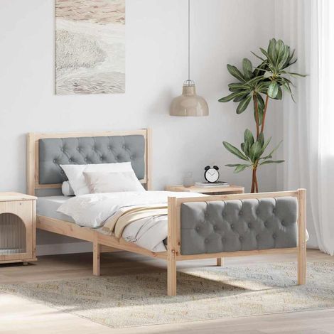 Estructura de cama Gris Claro 90 x 190 cm Madera de pino macizo