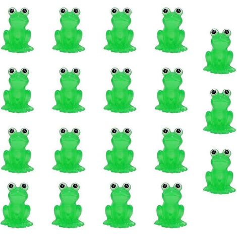 15 mini-grenouilles lumineuses en résine, adorables grenouilles miniatures qui brillent dans le noir (1/4)