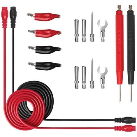 16Pcs Accessoires de kit de test de fil de test de multimètre professionnel multifonction, outil de sonde à pince crocodile, tête banane, pour test de laboratoire, test électrique