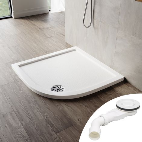 SONNI Viertelkreis Duschwanne Rutschfeste versenkte Duschwanne SMC Quick drain design 800x800 mm mit Ablaufgarnitur (1/5)