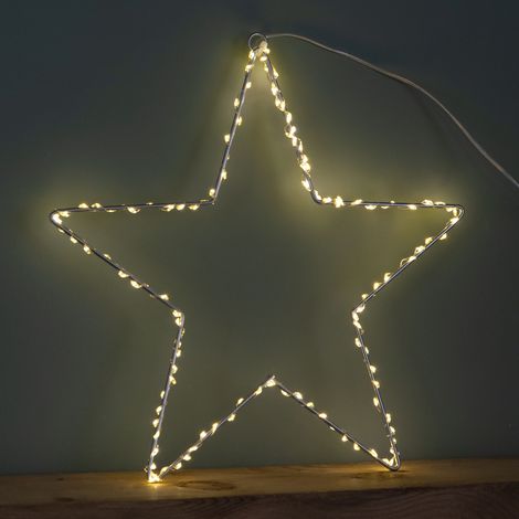 30cm Light up Dewdrop Christmas Star with 120 Warm White LEDs (1/5)