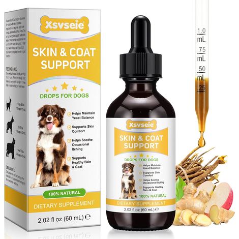 Traitement des Infections à levures pour Chiens, Traitement Naturel des Infections à levures pour Chiens, Anti Demangeaison Chien, pour Chien Démangeaisons Grattage, Renforcer l'immunité, Saveur Bacon