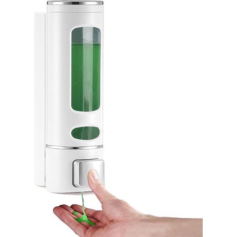 Distributeur de savon mural-Bouton de distribution-Distributeur de shampoing douche à un compartiment-Convient pour salles de bains (1/5)
