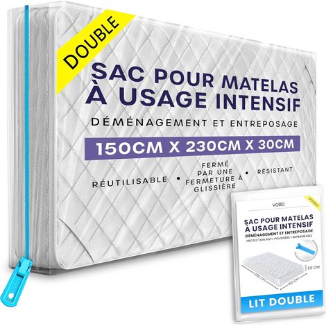 Housse de Matelas avec Zip 140 x 200 – Housse Matelas Demenagement Imperméable pour Protéger Les Lits des Taches, de la Poussière et des Dommages (1/5)