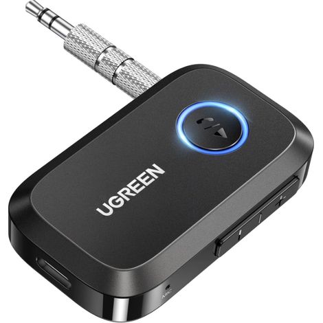 UGREEN Receptor Bluetooth 6.0 Jack3.5mm Adaptador USB Bluetooth Coche Negro