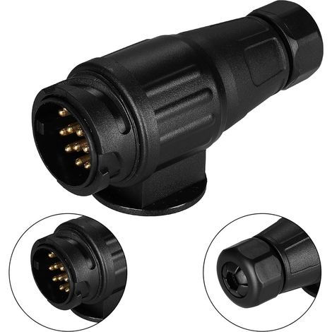 Prise Remorque 13 Broches - Adaptateur Étanche 12 V - Pour Attelage Remorque Caravane Camping-Car - Compatible Norme Européenne - 1 Pièce