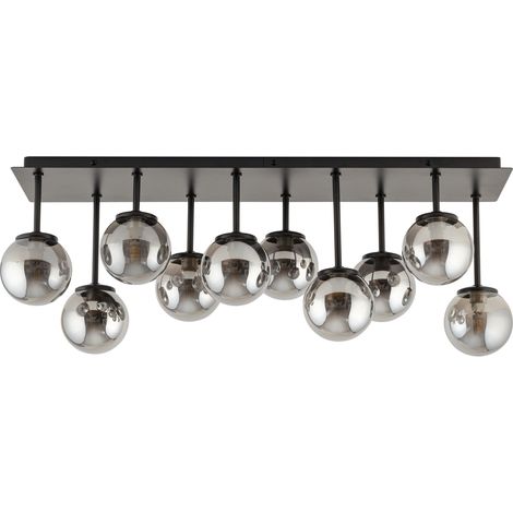 Plafonnier moderne Tulia 10 globes verre gris G9 Sigma (1/4)